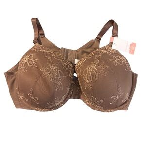 Cacique Wired Bra Eggplant Purple Lace Lined Lane Bryant Plus Size 42DD NWT